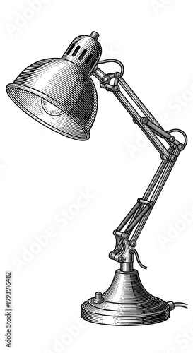 Antique Brass Desk Lamp Iso...