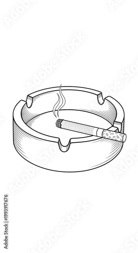 Ashtray Illustration Isolat...
