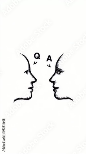 Human Profile Dialogue Illustration for Question and Answer Concept