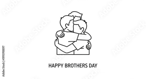 Brothers sharing a warm hug on brothers day with text