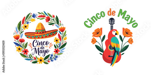 Cinco de mayo celebration vibrant floral designs with traditional mexican elements