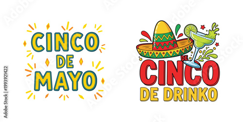 Festive cinco de mayo illustration with vibrant colors and traditional mexican elements
