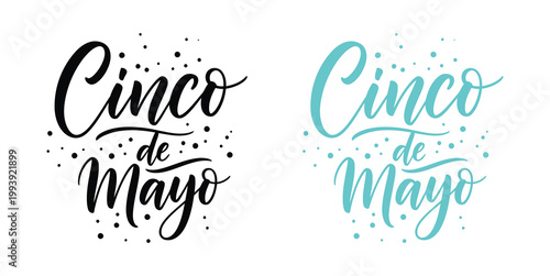 Cinco de mayo calligraphy festive brush lettering for mexican independence day celebrations
