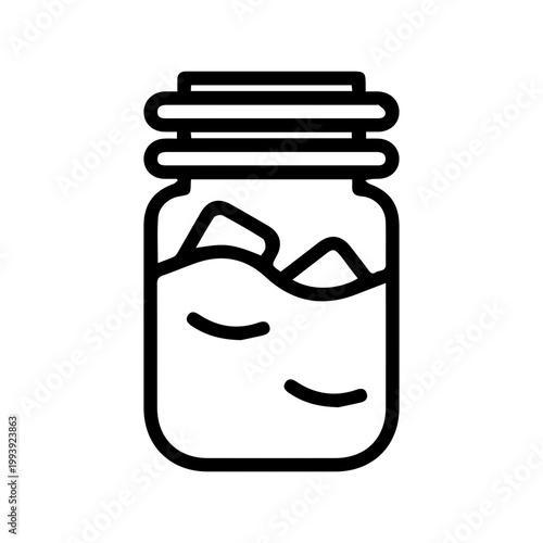 Jar with ice cubes