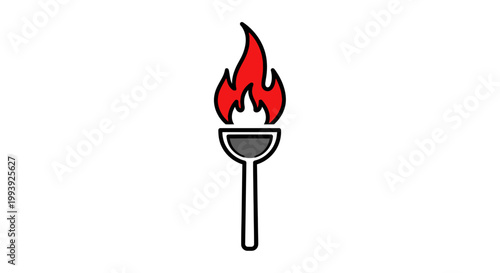 A simple torch with red flame.