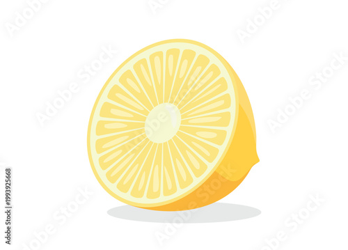 Lemon slice. Simple flat illustration.
