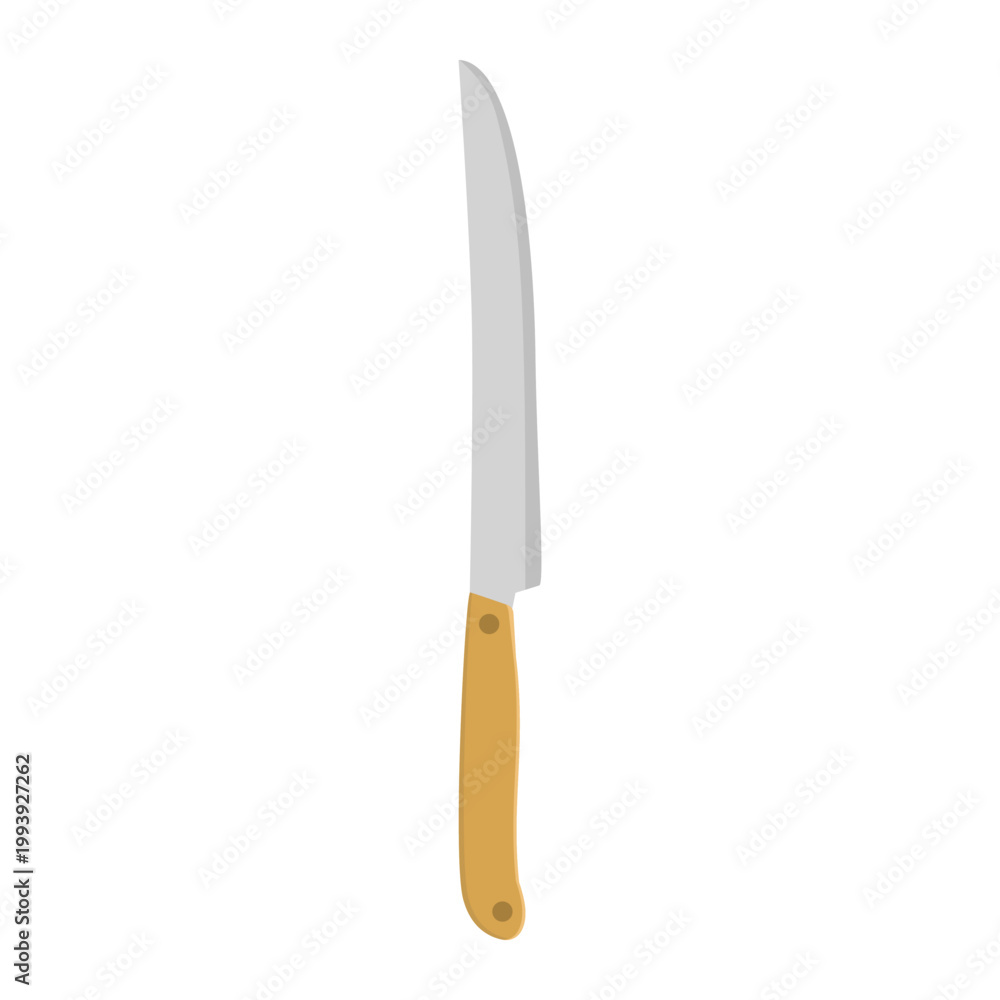 Fototapeta premium Classic Kitchen Knife Flat Vector Illustration for Food Preparation