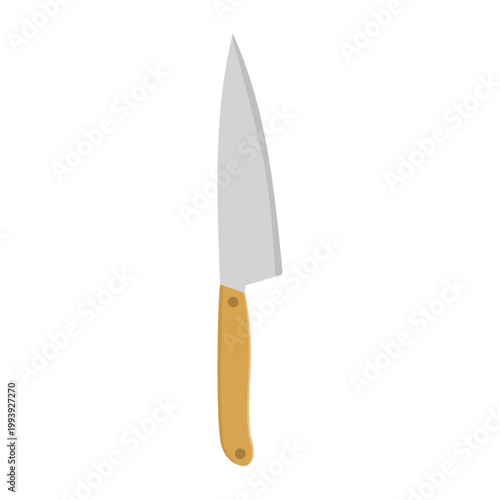 Professional Chef Knife Flat Vector Illustration Isolated