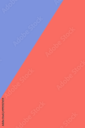 Minimalist diagonal split background in blue and coral.