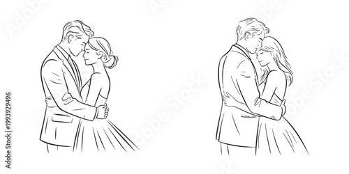 Couple embracing affectionately and romantically, showing love and connection in tender moment.