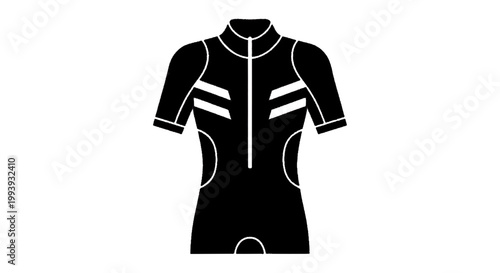 Vector illustration of triathlon suit icon, simple style on a transparent background