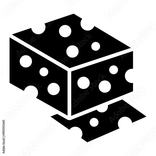 mozzarella melting block glyph icon. cheese cube with stretchy melt drip. hot and gooey dairy. cooking and food