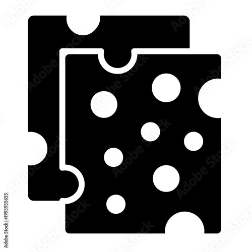 Parmesan cheese label glyph icon. aged cheese slab with notch tag. product label and packaging. dairy and retail