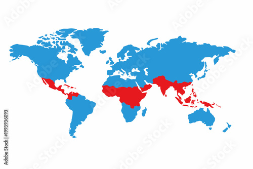 World Map Malaria Hotspots Illustration