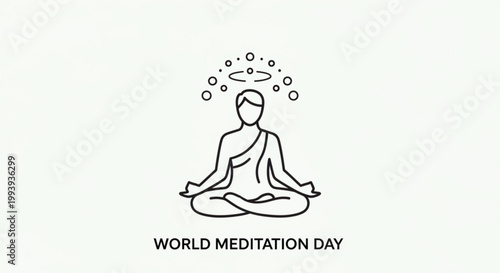 Serene meditation scene for world meditation day with calm atmosphere and mindfulness concept