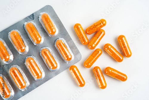 Blisterpack of capsules pills medical Antibiotics, supplement, vitamin