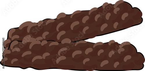 Hand Drawn Chocolate Bar with Caramel and Nougat Illustration