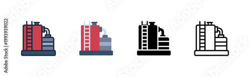 tank icon. storage vessel. chemical plant. fuel supply.