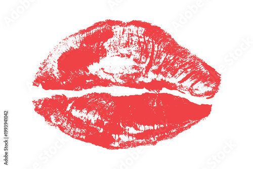Lipstick kiss mark Romantic lip print Imprint of lips kiss Sexy lips makeup Female mouth Love symbol Design element for beauty fashion poster Valentines Day wedding