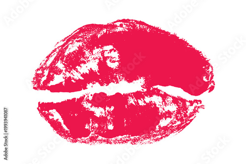 Lipstick kiss mark Romantic lip print Imprint of lips kiss Sexy lips makeup Female mouth Love symbol Design element for beauty fashion poster Valentines Day wedding