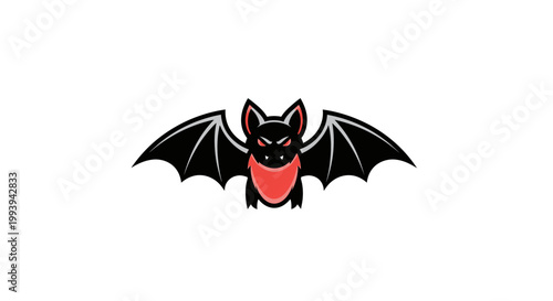 Aggressive bat mascot logo with red eyes and wings