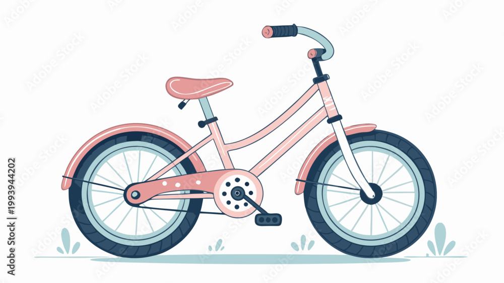 Fototapeta premium Pink Childrens Bicycle With Seat.