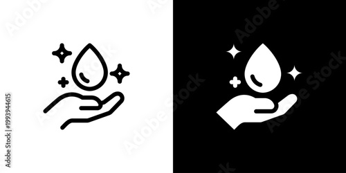Personal Hygiene icon concept with flat Black White Background. Vector illustration.