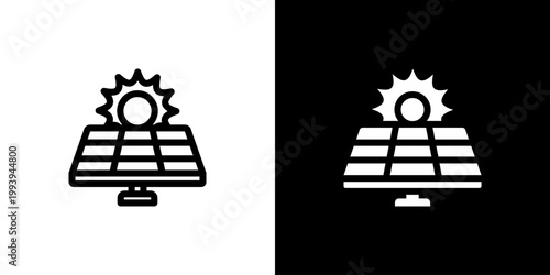 Green Energy Power icon concept with flat Black White Background. Vector illustration.