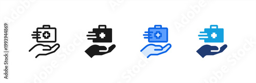 Foto First Aid Kit icon multiple style collection
