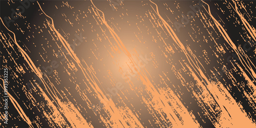 A vibrant city sunset glows through rain on the window with a gold and orange light texture, creating a blurred art backdrop of bright sun rays and fiery color