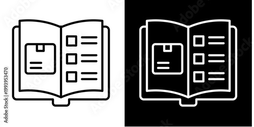 Product Catalog Icon Set White Style Collection