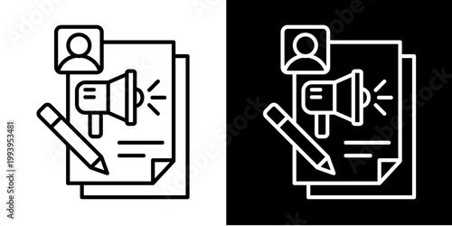 Content Promotion Icon Set White Style Collection