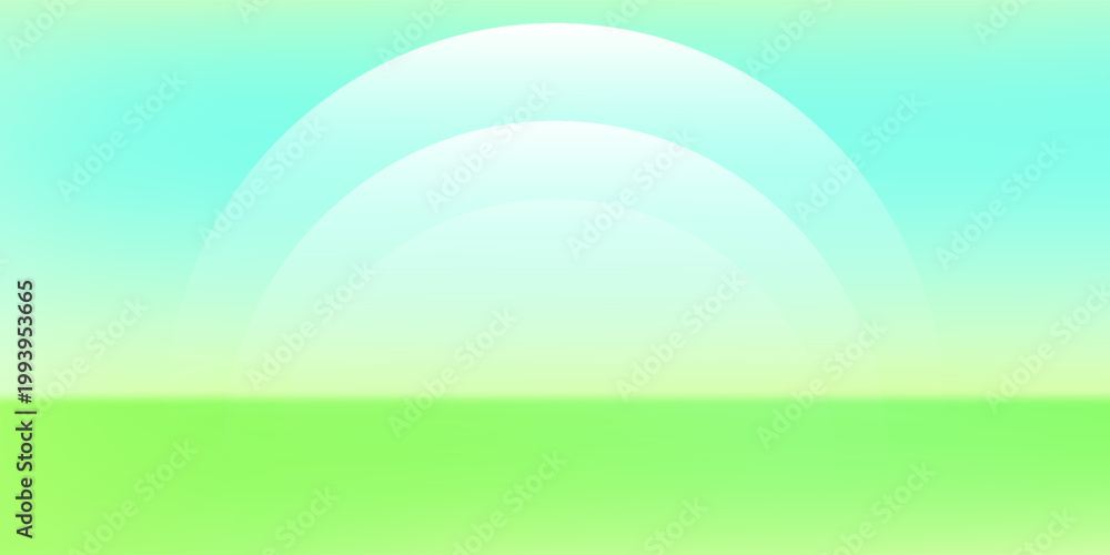 Fototapeta premium 3D limbo green with yellow gradient simple background. White sun theme. Modern wallpaper trendy
