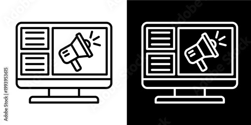 Digital Campaign Icon Set White Style Collection