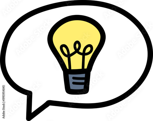 아이디어 전구 말주머니 손그림