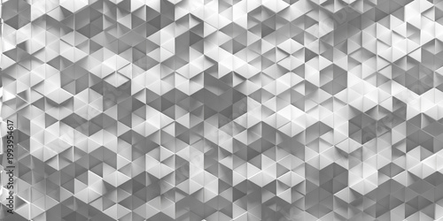 Fotografie Geometric triangular pattern background in grayscale with repeating facets and angular depth for modern wallpaper and surface design