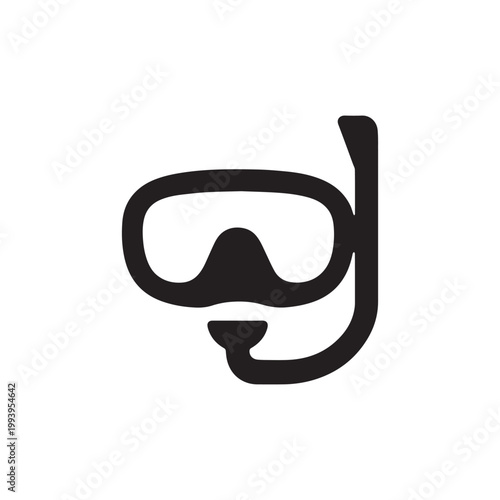 Mask diver icon silhouette vector design art illustration.