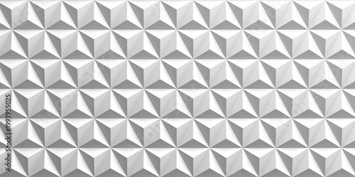 Foto White three dimensional geometric pyramid tile pattern seamless embossed wall texture for interior background and surface design