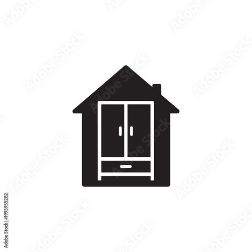House wardrobe icon silhouette vector design art illustration