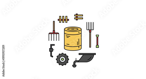 Collection of assorted mechanical tools.