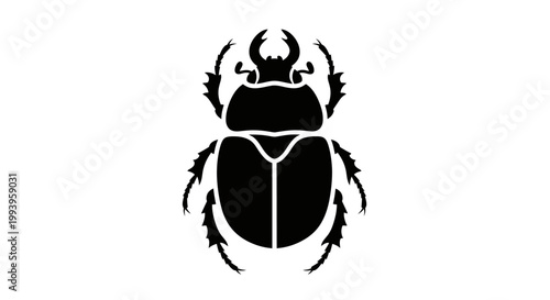 Black silhouette of a beetle insect.