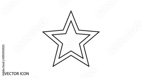 Black outline star shape icon symbol.