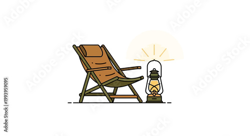 Brown wooden folding beach chair.