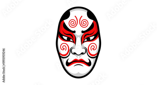 Chinese opera mask face closeup.