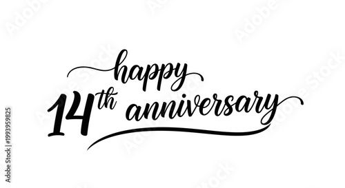 Happy 14th Anniversary Celebration Greeting Card.
