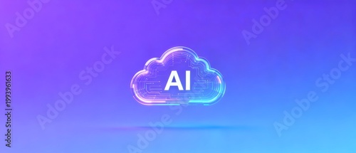 AI cloud icon with circuit patterns
