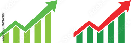 Growth trend comparison, illustration, rising charts and upward metrics representing financial growth performance analysis and business development over time.