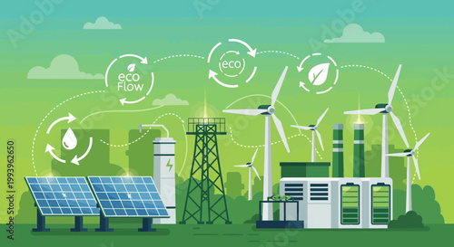 Renewable Energy Sources: Solar Panels, Wind Turbines, and Battery Storage System