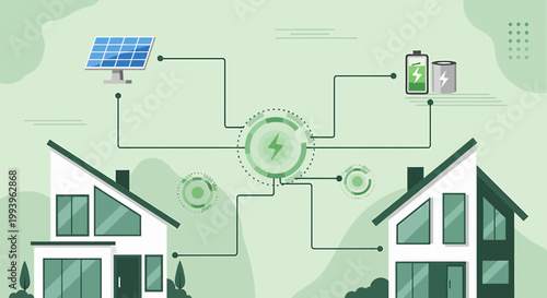 Smart Home Energy System: Solar Power, Battery Storage, and Grid Connection
