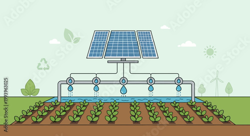 Solar powered irrigation system for sustainable farming